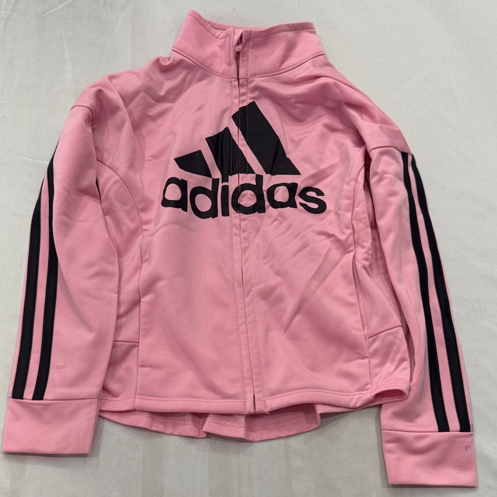 Adidas Pink Full-Zip Jacket with Black Accents